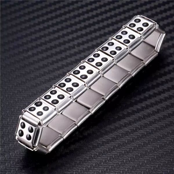 

wholesale energy magnetic health bracelet for women men health style plated silver stainless steel bracelets gifts fashion jewelry wholesale, Black