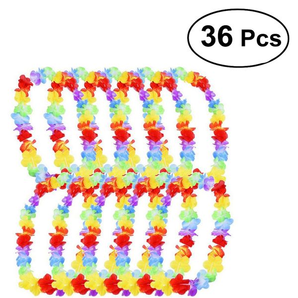 

36 pcs hawaii tropical flower leis necklaces accessories party supplies