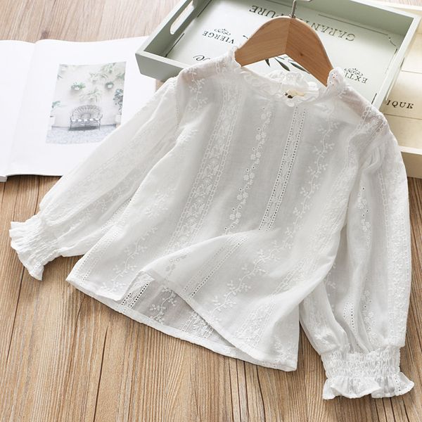 

Korean-style Childrenswear 2020 Spring And Autumn CHILDREN'S Shirt Baby Korean-style Western Style Lace Collar Tops Girls Plaid