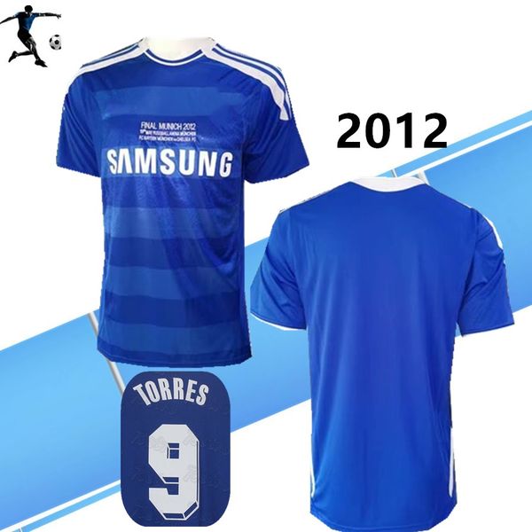 

thailand quality 2011 2012 retro soccer jersey lampard 8 torres 9 drogba 11 mata 10 classic football shirts kit camiseta futbol maillot de, Black;yellow