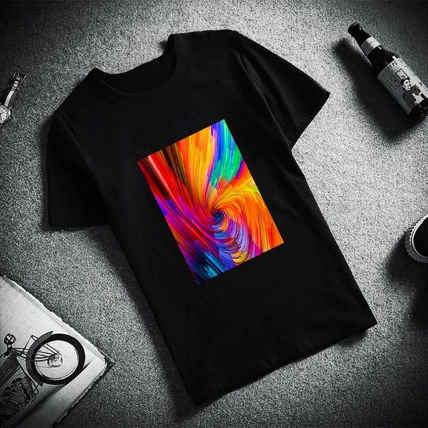 

skipoem смешные tshirt радуга блеск красочный хлопка o шеи футболка плюс размер коротким рукавом марка женщины t-shirt femme, White