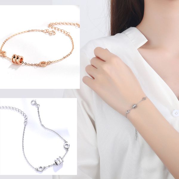 

2 color s925 pure silver small waist bracelet korean version of simple fashion jewelry wholesale, Golden;silver