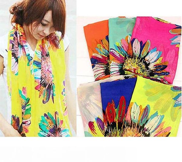 

мода женщины дамы девушка шарф обертывания шаль длинный палантин шарфы шифон солнце цветок бесплатная доставка, Blue;gray