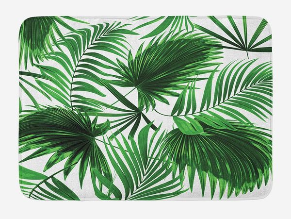 

palm leaf doormat realistic vivid leaves of palm tree growth ecology lush botany themed print home decor door floor mat rugs