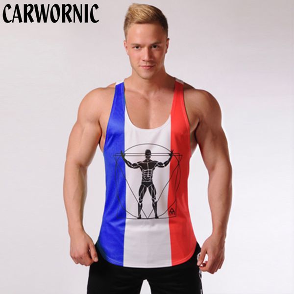 

carwornic fitness sleeveless sporting vest men cotton workout vest muscle tank gyms bodybuilding quick dry male, White;black