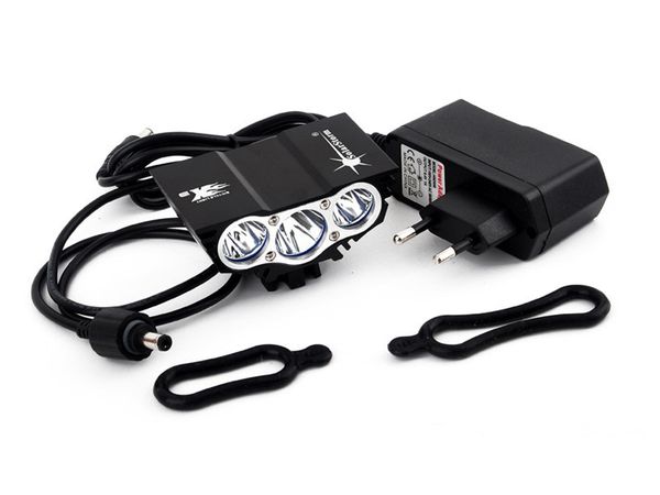 

waterproof aluminum led bike light 6000lumen 3x xml u2 led bicycle lamp + charger