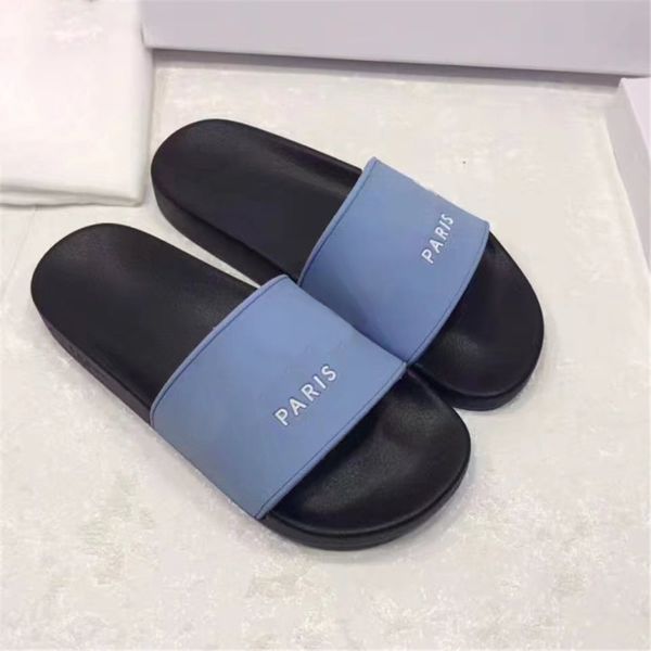 

designer slipper with box fashion slide sandals slippers for men women designer beach flip flops slipper quality, Black