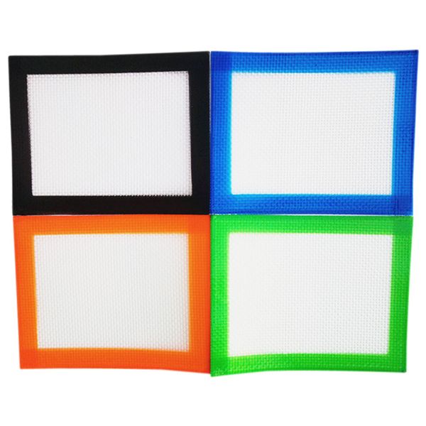 

500pcs/lot 102x127mmfda approved food grade small non-stick slick oil silicone mat dab bho wax mat with silicone and fibreglass construction