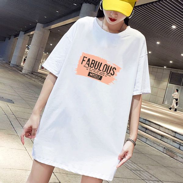

Women's T-Shirts 2020 New Arrival Womens Fashion Letter Print Crew Neck T-shirt Casual Women Breathable Dress Style Tee Size M-4XL