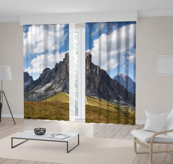 

passo giau dolomites italy meadow mountain under cloudy sky nature landscape blue gray green curtain