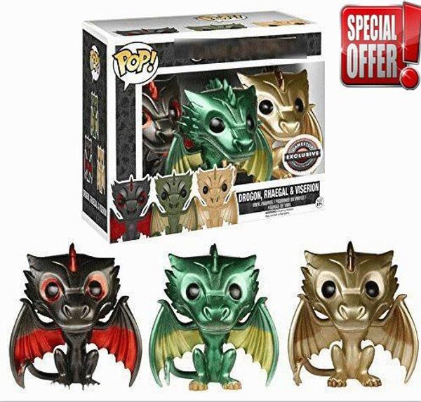 

Funko POP Игра престолов Дрогон, 3-PACK RHAEGAL VISERION МЕТАЛЛИЧЕСКИХ DRAGON