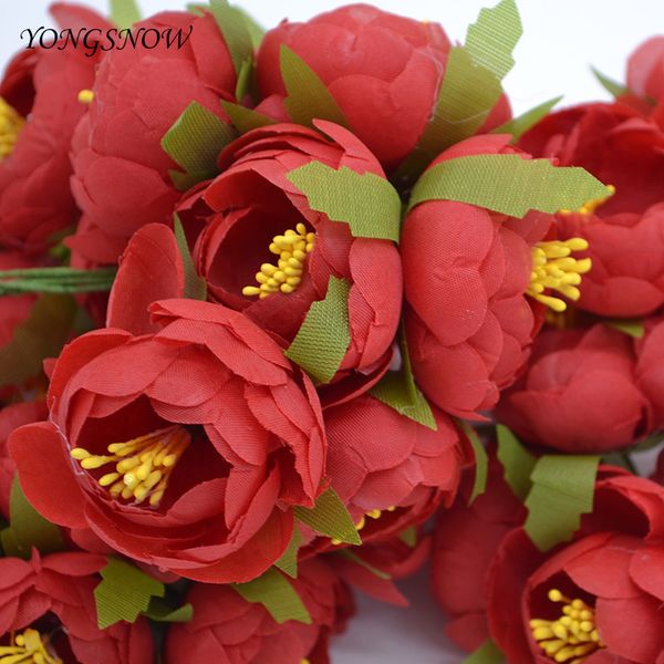 

6pcs silk big rose bud artificial flowers bride bouquet diy wreath materials wedding party flores artificiales decoration