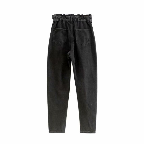 

women fashion solid wide leg jeans 2020 loose pockets denim pants high waist jeans casual trousers, Blue