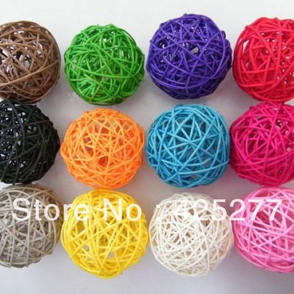

christmas tree decorative rattan ball,wedding and home ornament craft ball 4 cm 40pcs/bag 014024004