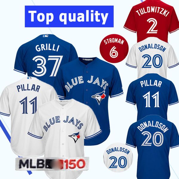 

toronto blue jersey jays 27 vladimir guerrero jr 12 roberto alomar 6 marcus stroman joe carter jose bautista kevin pillar baseball jerseys, Blue;black