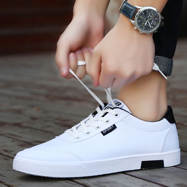 

men shoes 2019 new fashion casual students white board shoes men trend of breathable canvas shoes men sneakers zapatos hombre mx190729, Black