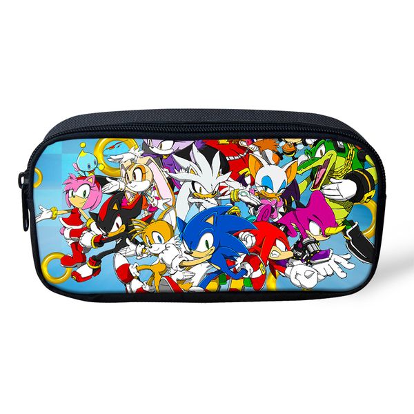 

anime sonic pencil case stationery bag children children boys girls students school case cartoon cute pen bag