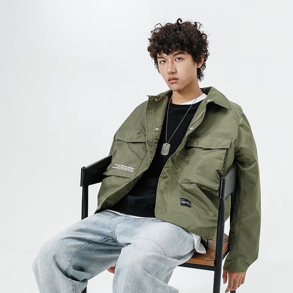 

yasword original autumn men jacket fashion man casual jackets coat windbreaker turn down collar quality clothing ing, Black;brown