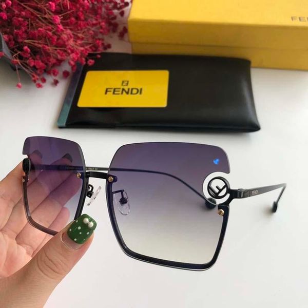 

2019 designer glasses luxury designer sunglasses women's glasses multi-color shipping box dust bag metal frame model: ff0368, White;black
