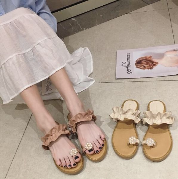 

shoes woman 2020 women's beach slippers rubber flip flops pantofle glitter slides fashion sabot flat hawaiian new jelly, Black