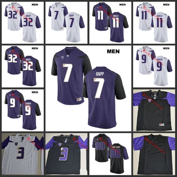 

ncaa washington huskies elijah qualls college football jerseys warren moon budda baker taylor rapp myles gaskin washington huskies jersey, Black;red