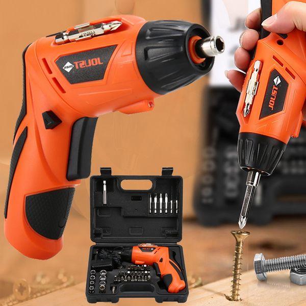 

45 in 1 wireless electric drill rechargeable hand drill kit for screw installation with led light 4.2v usb cable charging