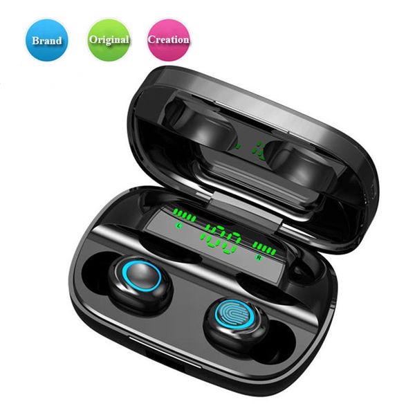 

s11 bluetooth headphones mini touch control wireless headset cell phone earphone with power bank stereo sports gaming mic earbud