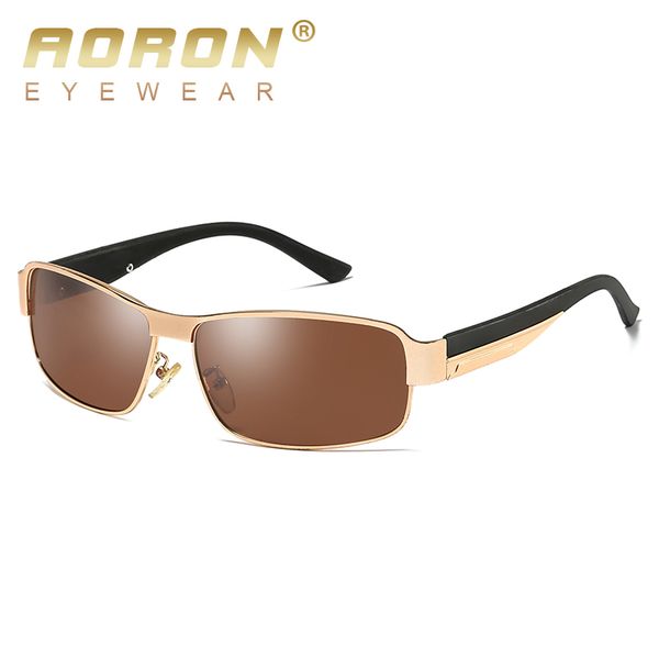 

aoron mens polarized sunglasses men rectangle sun glasses uv400 alloy metal goggles eyewear, White;black