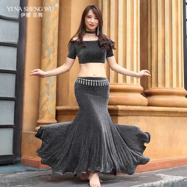 

танец живота костюм практика набор одежды новые top длинные юбки mermaid сексуальные женщины восточные танцы этап одежда платье костюм, Black;red