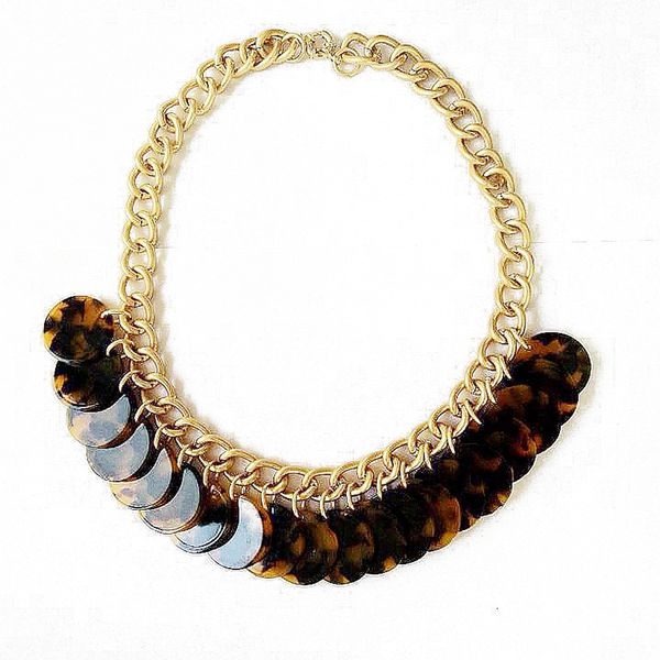 

wholesale new dic tortoise fashion new design statement necklace, Silver