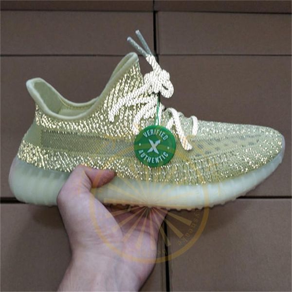 

box [with & ] kanye west reflective lundmark antlia clay black static mens women designer sports sneaker trainers running shoes 36-48