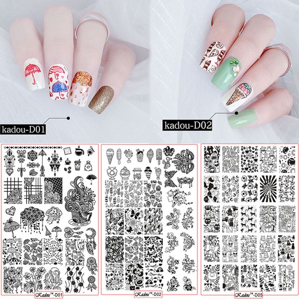 

1pc 9.5*14.5cm nail stamping plate big size manicure nail art image plate stencils template diy stamping template d0256, White