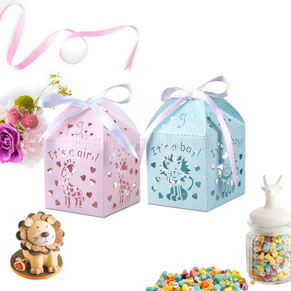 Compre Laser Cut Jirafa Tiger Animals Baby Shower Favors Fiesta