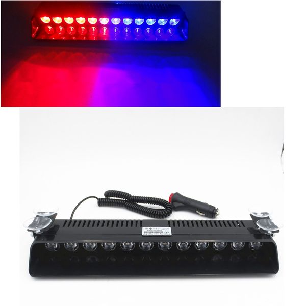 

1pc 12 led emergency vehicle lights red blue dc12v 12led strobe flash warning windscreen car light flashing firemen fog