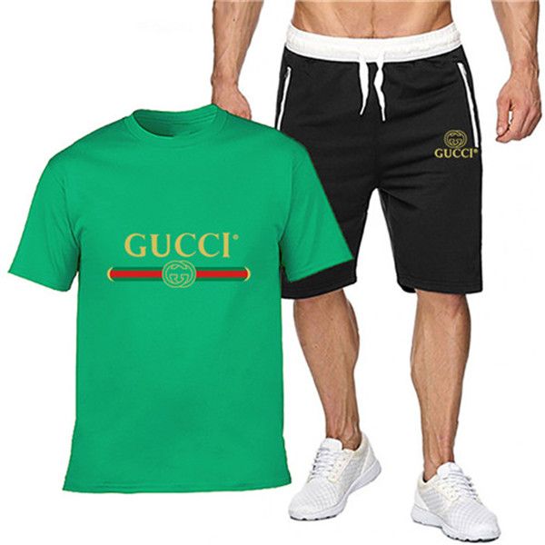 

2020 mens designer tracksuits sportswear men's jogging suits shol rt sleeve t shirt and shorts spring summer casuabrand 08, Gray