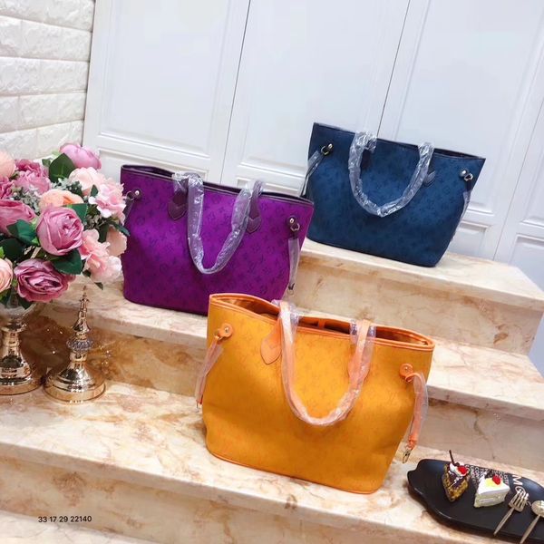 

2020 2pcs/set with wallet women luxury flower tote genuine leather fashion handbags designer composite bags lady purse