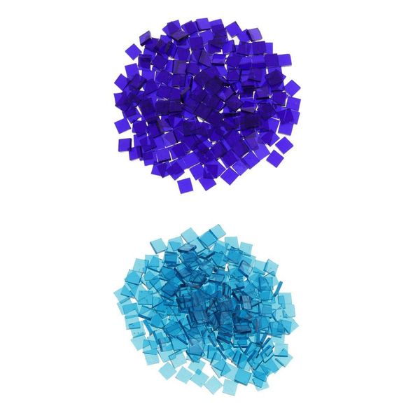 

500 pieces square 2 colors mixed clear glass pieces mosaic tiles tessera for arts & crafts diy home & kitchen decoration accessories 10x10mm
