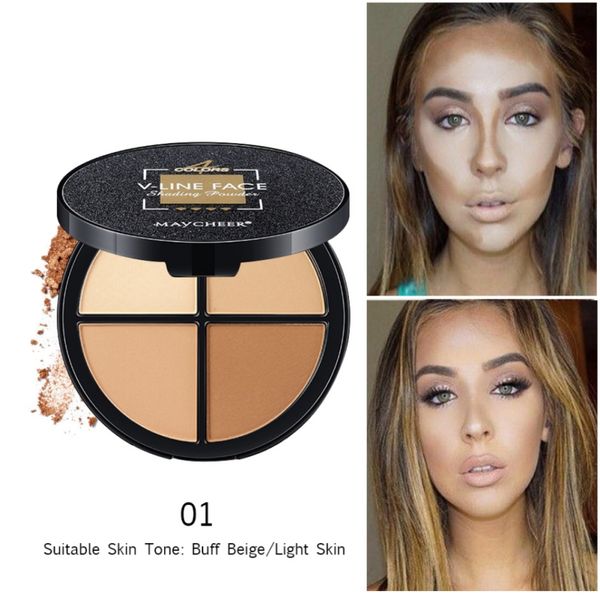

4 colors shimmer bronzer highlighter powder makeup concealer face stick palette makeup contour cosmetics dropshipping