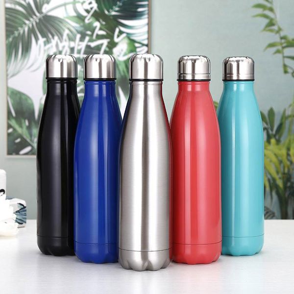 

multi colors for choosing eco friendly stainless steel insulated water bottle 500ml double walled cola bottle