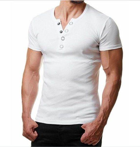 

мужские дизайнерские slim fit футболки повседневная сплошной цвет с коротким рукавом тройники мода v-образным вырезом тройники мужская одежд, White;black