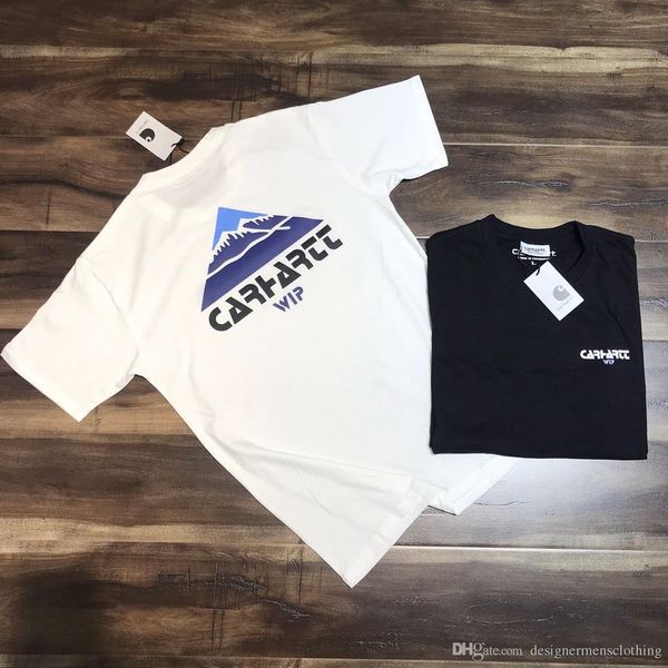

carh mens fashion skateboard tshirts summer short sleeved casual loose snowmountain designer tees, White;black