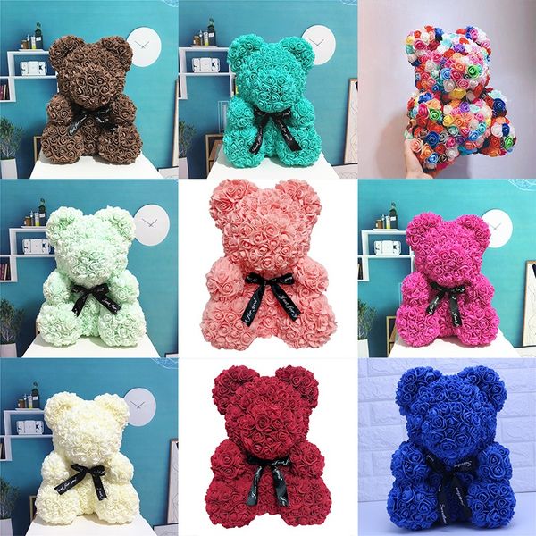

new artificial flower soap foam roses bear teddi bear rose flower women valentines gift christmas plush bear party decoration an1991