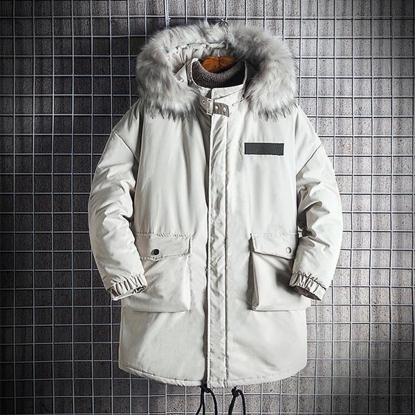 

new fashion men's winter casual pure color hooded warm cotton clothing coat, Black