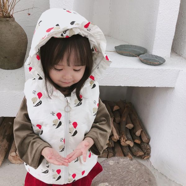 

children vests toddler girl winter clothes 2018 winter new children girls cute hooded waistcoat kids warm sleeveless vests 1-6y, Blue