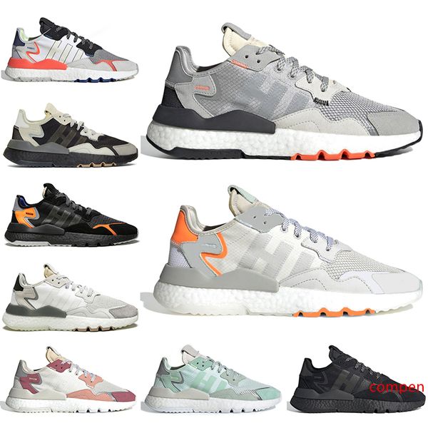 

nite jogger 3m reflective running shoes for men women triple black white breathable mens trainer sports sneakers 36-45