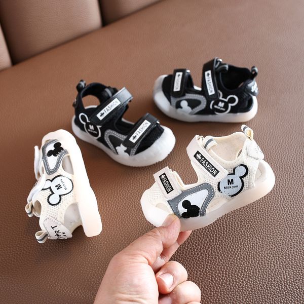 

summer baby boy casual sports sandals baby soft bottom toddler shoes children's shoes boy for 1 year old, Black;red