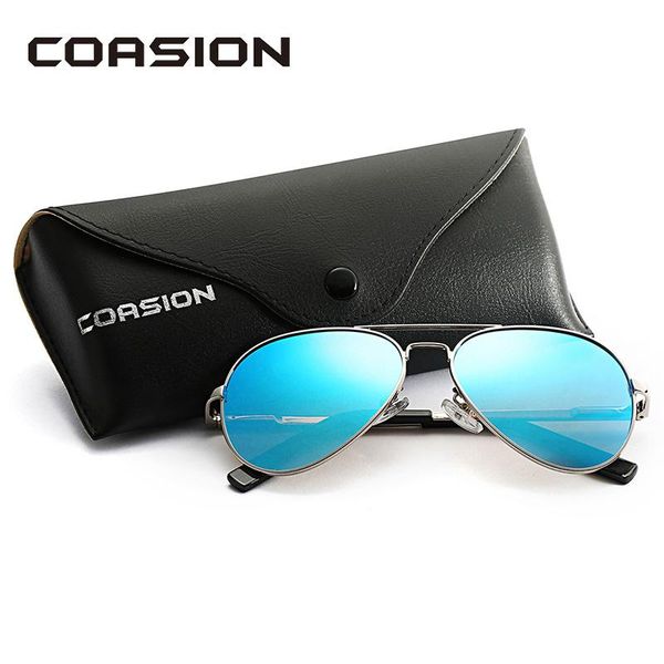 

coasion classic retro pilot polarized sunglasses women for small face men juniors kids sun glasses uv400 protection 55mm ca1053 azptv, Blue