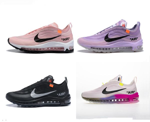 

serena williams x 97 queens off mens womens casaul shoes 97 og rainbow pink gradient purple yello white blacker grey shoes