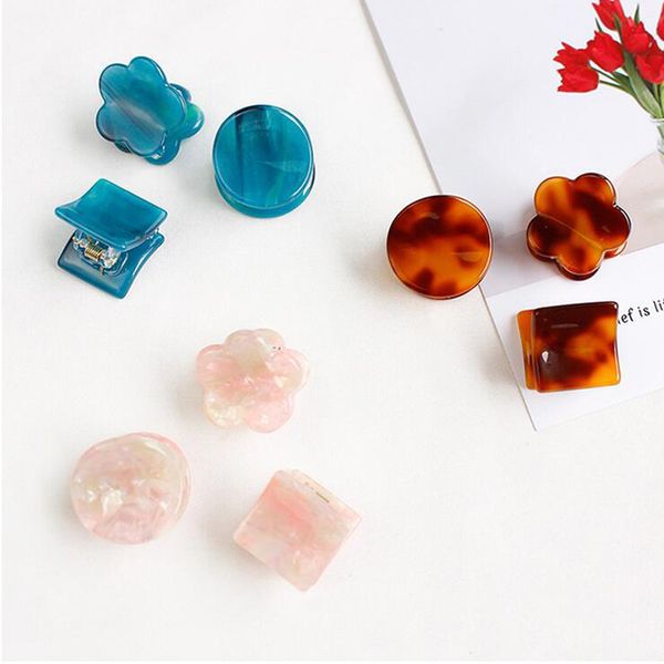 

new cute women mini hair claw clips for women girls acetate hair clamps geometric style accessories gripper clips 3pcs/lot