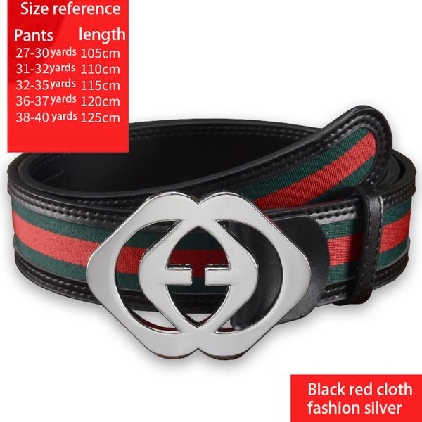 

selling 105cm-125cm fashion red belt smooth buckle wild casual red green cloth letter buckle men's and women's jeans metal buckle